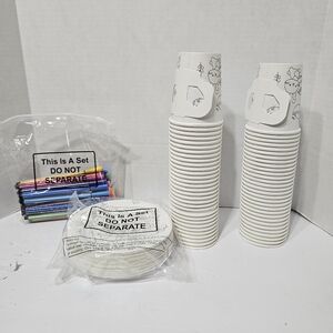 60 Sets of DIY Easter Party Cups And Plates